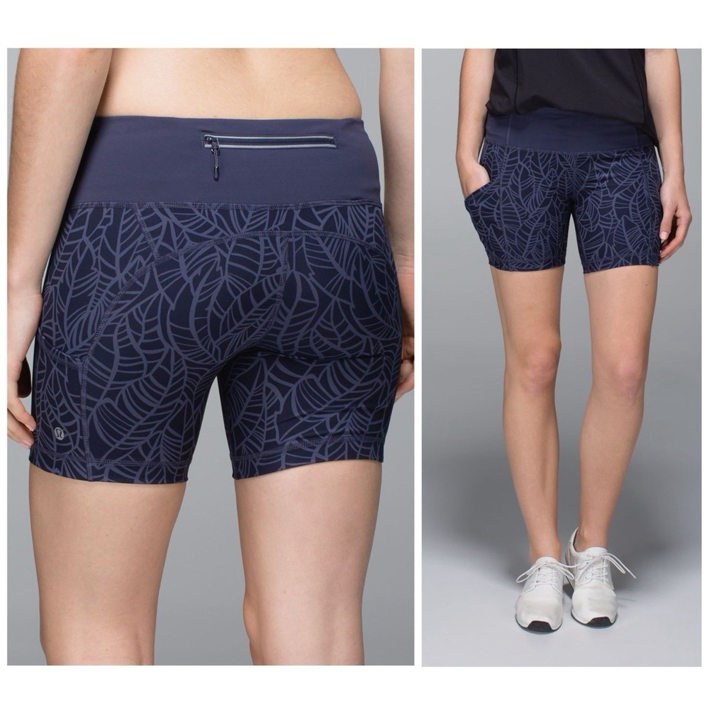 Lululemon Run Dart & Dash Short Size 4‎ Block-It Pocket Mini Bike Shorts Purple